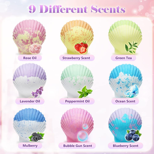 Vente en gros d'huile essentielle végétalienne sel explosif enfants articles de spa bombes de bain coquillage personnalisées sels de spa bombes de bain sirène - Product Image 2