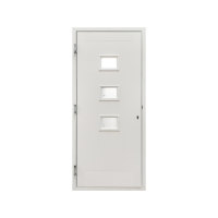 Porte d'entrée en fibre de verre au design contemporain d'origine, porte d'entrée étanche avec insertion de verre pour application extérieure