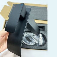 Accessoires de salle de bain modernes monotrou Robinet d'évier surélevé noir en acier inoxydable 304 Robinet en céramique Robinet de bassin à cascade
