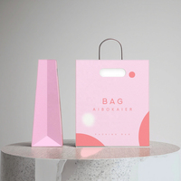 Sacs en papier rose de luxe en gros, logo imprimé personnalisé pour écouteurs, appareils photo, boutiques de détail, sacs cadeaux personnalisés