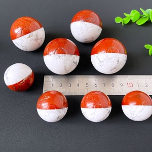 Vente en gros de pierres de guérison en cristal naturel boule de <span class=keywords><strong>poke</strong></span> en jaspe rouge et howlite sphère de <span class=keywords><strong>poke</strong></span> mon - Product Image 4