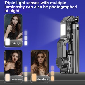 Penstabil Gimbal alumunium Aloi 2025, dengan lampu LED, kendali jarak jauh nirkabel, ponsel pintar, aksesori Studio foto Streaming langsung - Product Image 3