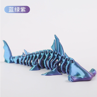 Figurine articulée de requin marteur imprimée en 3D, articulations mobiles, décoration de bureau, animal marin, vente en gros, cadeau tendance