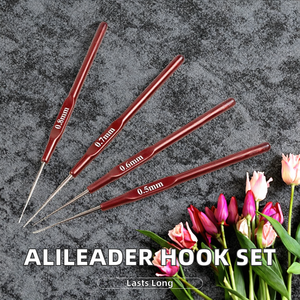 Ensemble d'aiguilles à crochet en dentelle fine marron de haute qualité, plusieurs tailles, pour outils d'extension de cheveux AliLeader - Product Image 2