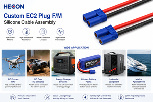 红色 2 针 SAE 转 EC2 F/M 电源线 10AWG 300mm PVC 线束，适用于汽车电池、太阳能电池板、家用电器 - Product Image 2