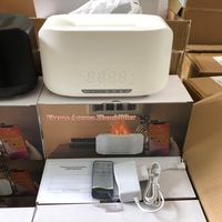 Diffuseur d'huiles essentielles électrique à flamme ultrasonique, humidificateur d'air intelligent avec horloge-réveil et haut-parleur Bluetooth