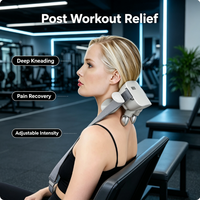 Masseur de cou rechargeable 3D à pétrissage profond Shiatsu chauffant pour soulager les douleurs au cou et aux épaules, mains libres à domicile