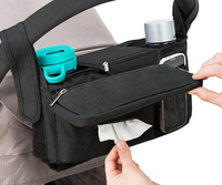 Organisateur de poussette pour animaux de compagnie, sac antidérapant avec porte-gobelet isotherme, sac universel pour poussette pour téléphone et boissons