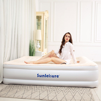 Matelas pneumatique de flocage intelligent de taille Queen pour le Camping, tapis de coussin de couchage avec oreiller intégré pour le salon, voyage en plein Air