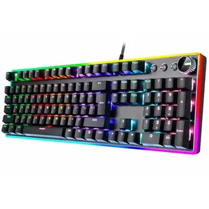 SATE- standard mechanical gaming Keyboard 104 Keys Blue Switches Backlit Keyboard For Gamer GK-70