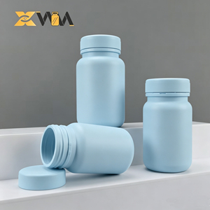 Flacon à pilules en plastique blanc, conteneur rond pour médicaments, bocal d'emballage avec bouchon à vis pour capsules - Product Image 2