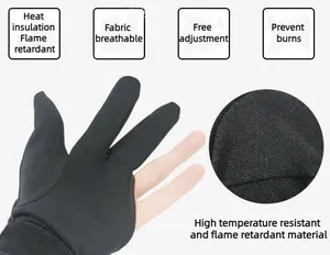 Haute qualité coiffure trois doigts gants anti-chaleur gants noirs outils de coiffure