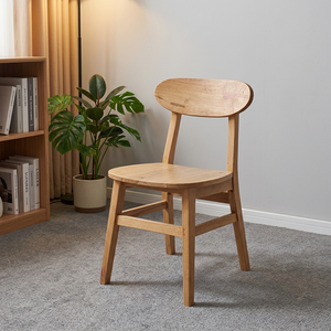 Modern Minimalist Scandinavian Wooden Dining <b>Chair</b> <b>with</b> Backrest for Home Office & Hotel Use - Product Image 1