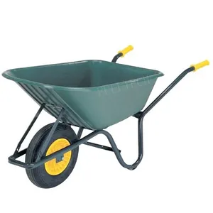 उद्यान निर्माण प्लास्टिक wheelbarrow 100L Limex पीपी पाली पीवीसी टब के साथ wheelbarrow व्हील बैरो किला 85L नायलॉन टब बागवानी पीई