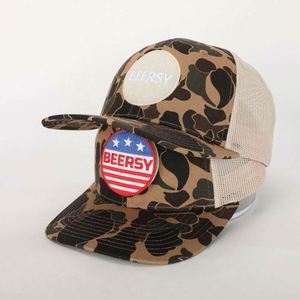 Casquette Trucker en Maille Camouflage Canard Style Urbain et Professionnel, 6 Panneaux, Visière Pré-courbée 112, Logo Personnalisé BSCI OEM avec Patch Auto-agrippant - Product Image 1