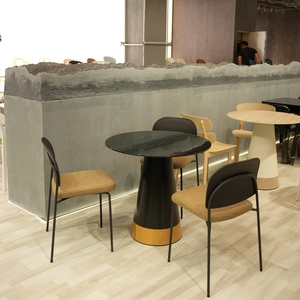 Mesa de Comedor Redonda Moderna de Vidrio Negro para Restaurante o Cafetería, de 2, <span class=keywords><strong>3</strong></span> o 4 Plazas, Directo de Fábrica en China, Venta al Por Mayor - Product Image 3