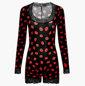 Tute Aderenti da Donna in Vendita all'Ingrosso, Stampa a Maniche Lunghe, Vestibilità Slim, Sexy Pigiama Corto, Abbigliamento da <span class=keywords><strong>Notte</strong></span>, Tuta Intera da Donna - Product Image 4