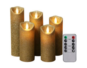 Batterie betriebene LED-Kerzen Blaugrüne flammen lose Kerzen mit tanzender beweglicher Flamme für Dekoration 5er-Set - Product Image 2