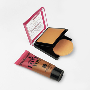 Kit 2 in 1 per il Trucco del Viso: Polvere Compatta Opacizzante e Fondotinta per Pelli Scure - Product Image 2