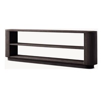 Table longue en bois massif, sans dossier, pour table d'entrée moderne et minimaliste avec fonction de rangement.
