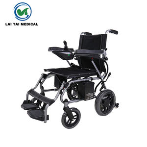 Sedia a rotelle portatile portatile pieghevole elettrica leggera e pieghevole in acciaio al carbonio - Product Image 4