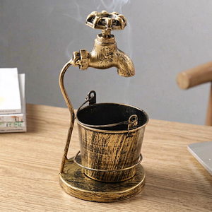 <b>Vintage</b> Brass Desktop <b>Ashtray</b> With Faucet Design For Home Use - Product Image 1