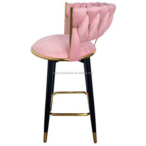 Meilleures ventes SYT Tabourets de bar en velours doux pour comptoir de café, tabourets de cuisine de 43,5 cm de large pour <span class=keywords><strong>boulangerie</strong></span> - Product Image 4