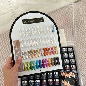 Ensemble de 48 poudres à ongles effet miroir brillant avec nuancier, teintes quatre saisons, vente en gros pour salons de manucure - Product Image 5