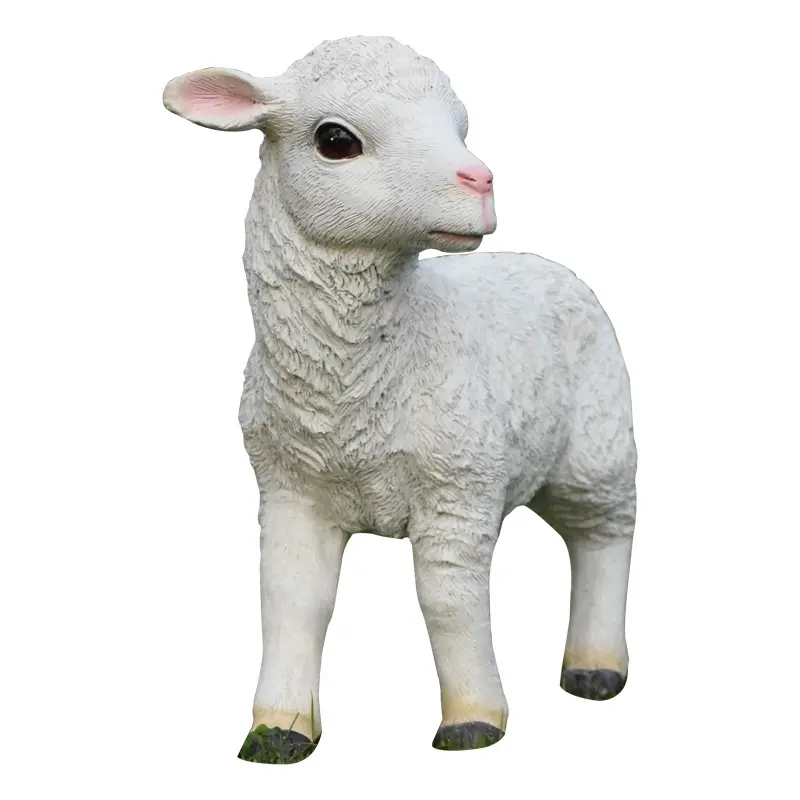 Wholesale little Lamb hot sale garden realistic goat park sculpture polyresin sheep statue
