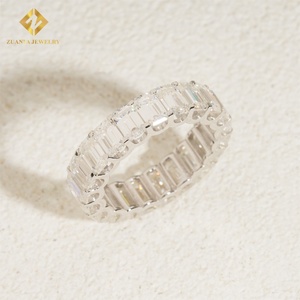 Anillo de Moissanita con Corte Esmeralda de 3*5MM, Plata de Ley 925, Joyería Personalizada para Mujer, Anillo de Moissanita Dorado, Anillo de Diamantes Hip Hop para Hombre - Product Image 5