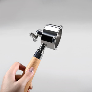 Porte-filtre 51 mm en acier inoxydable avec poignée en bois pour machine à expresso - Product Image 2