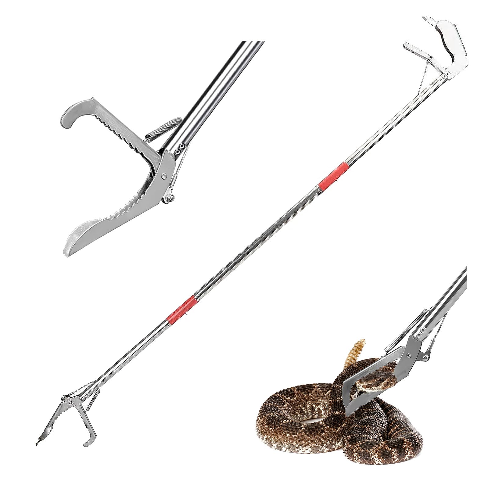 Gzlozak Extendable Snake Hook, 52"-79" Snake Reptile Catcher Stick
