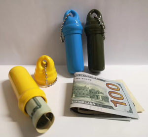 Porte-clés flottant cylindrique en PVC, étanche, portable, pour pièces <span class=keywords><strong>de</strong></span> monnaie, accessoires <span class=keywords><strong>de</strong></span> pêche, capsule <span class=keywords><strong>de</strong></span> rangement, logo personnalisé - Product Image 2