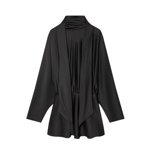 Vestidos Cortos Elegantes y Modernos para Mujer, con Textura Similar a la de la Seda y Adornados con Bufandas - Product Image 4