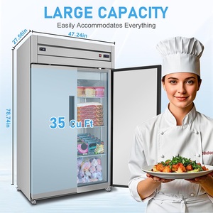 Rebirth Stainless Steel Vertical Double Door Commercial Refrigerator & <b>Freezer</b> With Air Cooling Energy Efficient RVE, RVF, RVD S - Product Image 6