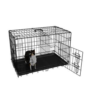 Cage pour chien, grande cage pour chien de 48 pouces avec diviseur et plateau en plastique étanche, cage en fil métallique pliable à double porte pour intérieur - Product Image 2