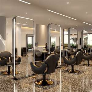 Miroirs <span class=keywords><strong>de</strong></span> <span class=keywords><strong>salon</strong></span> LED personnalisés Siman, longueur longue, miroir mural <span class=keywords><strong>pour</strong></span> coiffeur, barbier, rectangle, verre, éclairage magnifique - Product Image 2