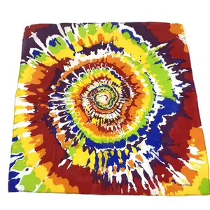 OEM West Coast Colorful Striped Vortex 100%cotton Square Scarves Wholesale Outdoor Sports Hip-hop Bandanas