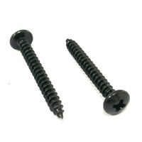 VGBUY 100 pièces # Vis à bois 8 x 2 pouces, tête cruciforme modifiée Phillips, acier inoxydable 410, autotaraudeuses, zinguées noires