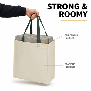 Bolsas de mano baratas no tejidas reciclables, bolsa de compras reutilizable de tela impresa ecológica personalizada, bolsa no tejida de comestibles - Product Image 5