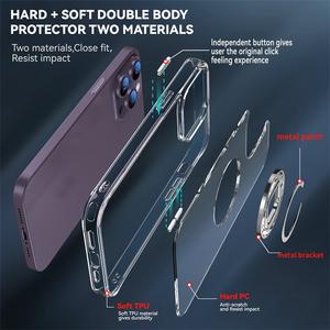 Nuova Custodia <span class=keywords><strong>Trasparente</strong></span> per Cellulare <span class=keywords><strong>con</strong></span> Supporto ad Anello Magnetico in Metallo per <span class=keywords><strong>iPhone</strong></span> 14 13 12 <span class=keywords><strong>11</strong></span> Pro Max XS XR - Product Image 3