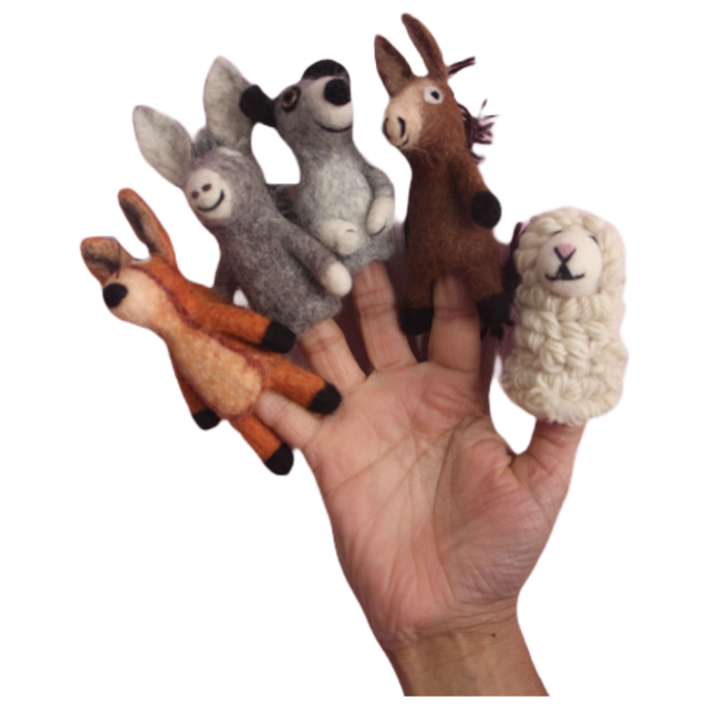 Marionetas de dedo de ganchillo con forma de animales | Figuras de animales amigurumi | Idea de regalo para bebés | Juguetes hechos a mano para niños | VividPlaceShop - España