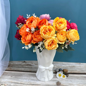 Fleurs <span class=keywords><strong>artificielles</strong></span> <span class=keywords><strong>de</strong></span> pivoine à 5 têtes, plantes et fleurs <span class=keywords><strong>artificielles</strong></span> en soie, pivoines bon marché - Product Image 4