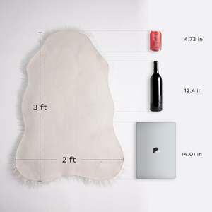 Alfombra de piel sintética ultrasuave, esponjosa, blanca, pequeña, de piel de oveja, de felpa, lavable a máquina, para guardería, habitación de niños, sala de estar - Product Image 2