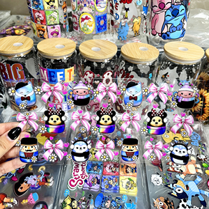 Pellicole DTF personalizzate per tazze: trasferimenti UV lucidi di alta qualità con colori brillanti per bicchieri in vetro trasparente - Product Image 3