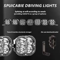 Kit de barre de lumière LED sur le toit blanc ambré 5x5 pouces UTV Offroad 42 pouces Linkable Modular Polaris RZR Headlights Driving Lights