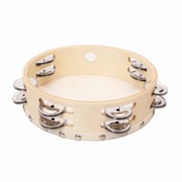 Wholesale Orff 8 Inch Wood Fram Musical Percussion Instrument Tambourine with Sheepskin Professional Hand Drum Custom logo