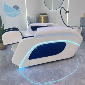 Shampoo And Massage Bed With Sink Barbershop Salon Japanese Head Spa Shampoo Chair Ceramic Wash Basin Shampoo Beds