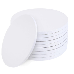Planches à gâteaux rondes, tambours à gâteaux épais de 1/2 pouces, fournitures de décoration de gâteaux planche de masonite à gâteau blanche robuste pour gâteaux multicouches - Product Image 1