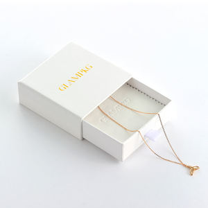 Custom Logo White Sliding Drawer Jewelry <b>Gift</b> <b>Box</b> Paper Packaging for Necklace Bracelet <b>Earrings</b> Ring Storage Display - Product Image 3